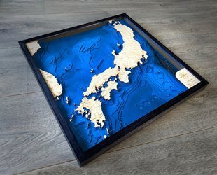 Japonia Honsiu - mapa batymetryczna 3D